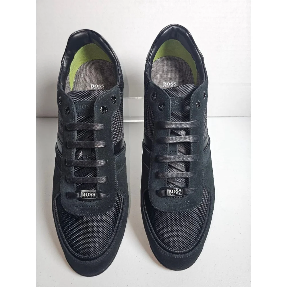 Boss Hugo Boss Men's Maze Suede Sneakers - Black - Size 12 - Picture 3 of 10